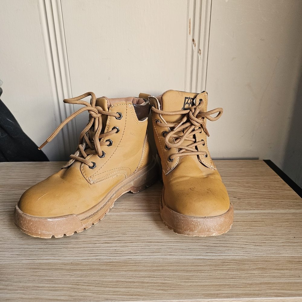 Tan Lace-Up Boots